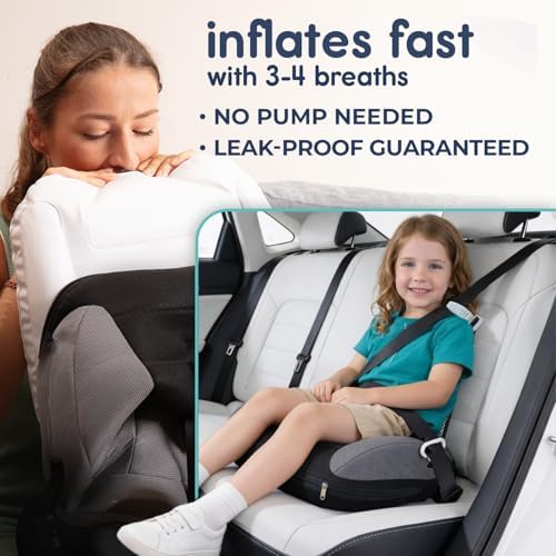 UberBoost Inflatable Booster Seat for Car, Travel Booster Seat, Black/Gray - Image 4