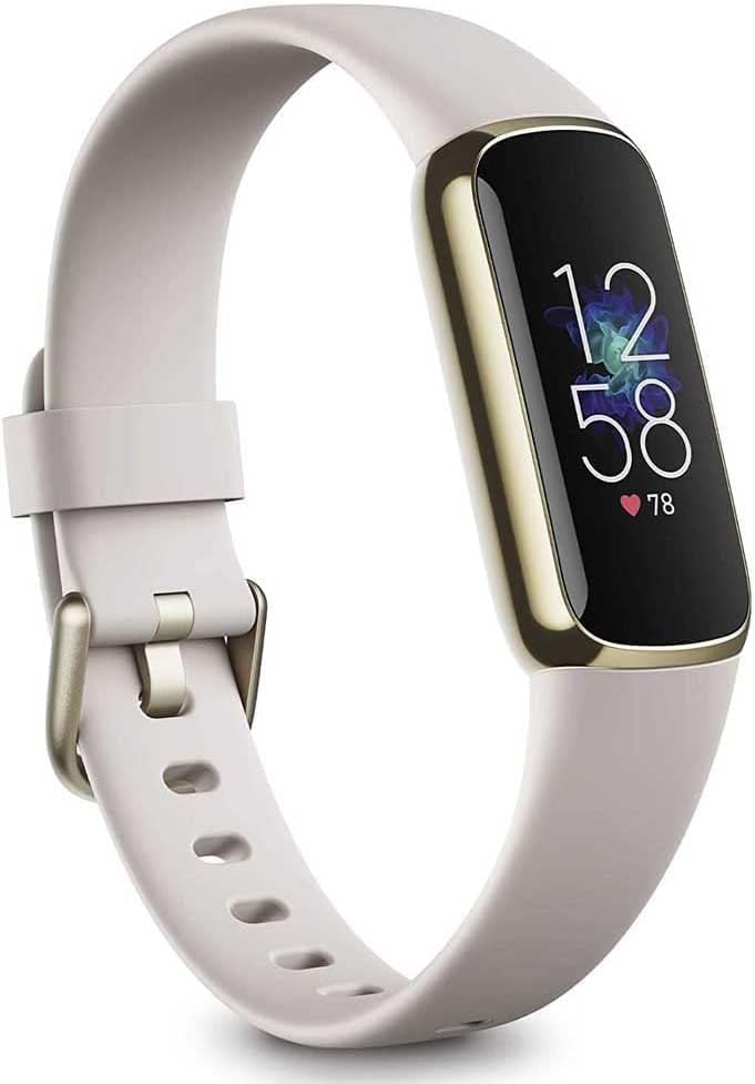 Fitbit Luxe Soft Gold Stainless Steel Case & Lunar White Band by GoogleFitbit