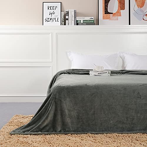 NANPIPER Fleece Blankets, Super Soft Flannel King Size Blanket for Bed, Luxury Cozy Microfiber Plush Fuzzy Blanket,Grey - Image 4