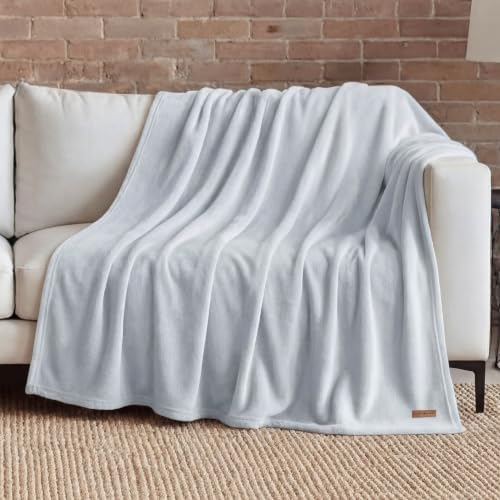 Lucky Brand Solid Plush 50"X70" Throw Blanket, Light Blue - Soft, Cozy, and Timeless Comfort by LuckyBrand