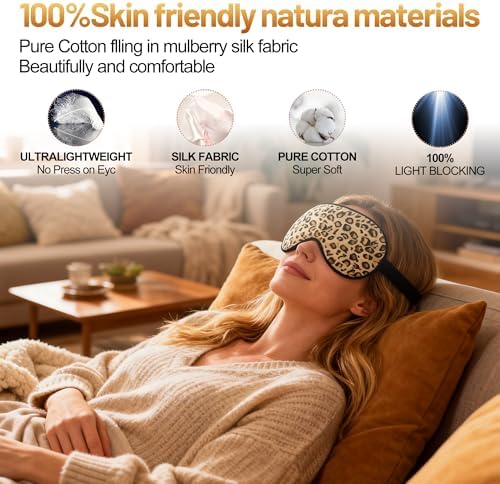 Silk Sleep Mask, Blackout Eye Mask for Sleeping with Adjustable Strap - Image 4