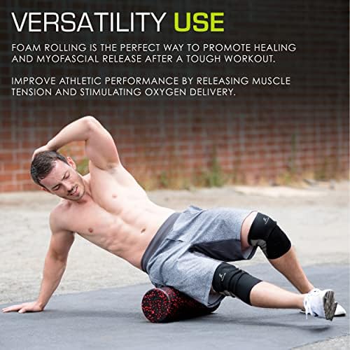ProsourceFit High Density Foam Rollers 12 - inches long, Firm Full Body Athletic Massage Tool for Back Stretching, Yoga, Pilates, Post Workout Muscle Recuperation, Black/Red - Image 5