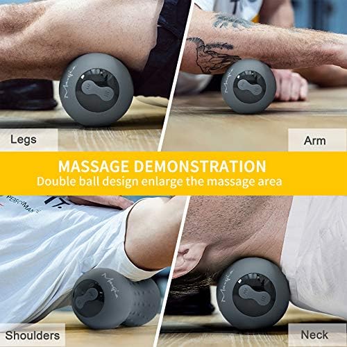 Heating Vibrating Peanut Massage Ball - 5 Intensity Levels & 1 Heat Mode - Foam Roller Double Lacrosse Ball - Deep Tissue Trigger Point Therapy - Handheld, Mobility, Rechargeable (Purple) - Image 4