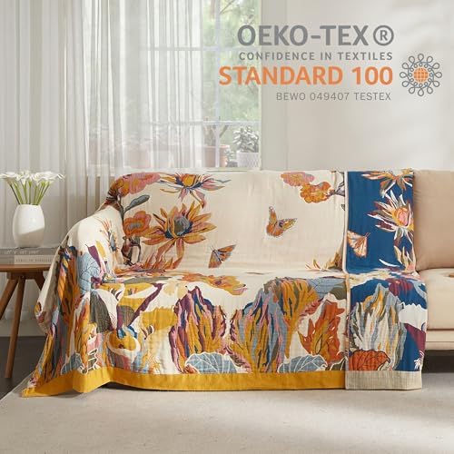 Boho Throw Blanket for Bed 50”x60”, 100% Cotton Blanket for Couch Sofa - Image 3