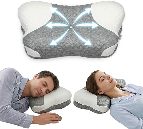 Cervical Neck Pillow, Ergonomic Neck Pain Relief Memory Foam Support Pillow by Milentii