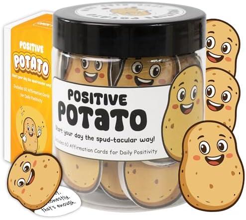 Emotional Supports Potato Jar, 60 Positive Potato Cards in Jar, Affirmation Gifts for Women, Coworker Leaving Gift, Farewell Gifts for Coworkers, Birthday Gifts for Girls, Teens, Friends by MiaRitaOfficial