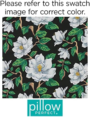 Pillow Perfect Floral Indoor/Outdoor Accent Throw Pillow, Plush Fill, Weather, and Fade Resistant, Throw - 16.5" x 16.5", Black/White Magnolia, 2 Count - Image 5
