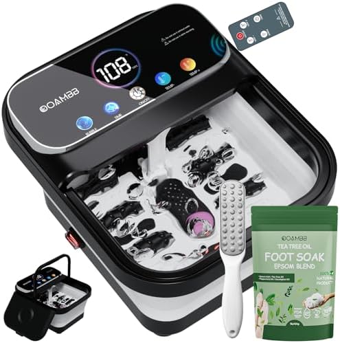 OOAMBB Collapsible Foot Spa Bath with Remote Control,Heat,Bubble,Timer by OOAMBB