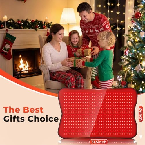 Red Light Therapy Mat for Body, Red Lights Pad with 660nm&850nm Infrared Light Therapy Mat, Chirstmas Birthday Festival Gift for Women Men Father Dad Mother Mom Lover Elderly 31.5''*24'' - Image 5