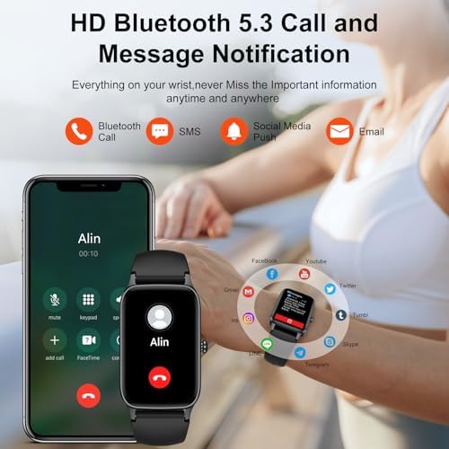Jugeman Smart Watch for Men Women, 1.57" Smartwatch (Answer/Make Call), 2026 New Fitness Tracker with 110+Sport Modes, Heart Rate/Sleep Monitor, IP68 Waterproof, Smartwatches for Android iOS Black - Image 3