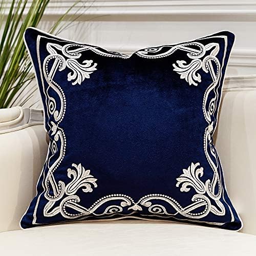Avigers Throw Pillow Cover 20 x 20 Inch, Blue, Velvet, Hidden Zipper by Avigers