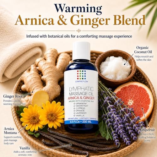 Lymphatic Drainage Massage Oil for Massage Therapy,Arnica & Ginger, 8.5 Oz - Image 4