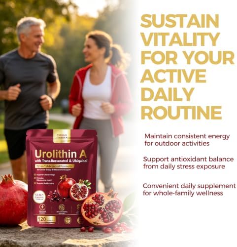Urolithin A Supplement with NAD+, Resveratrol, CoQ10 & PQQ, High Potency 12-in-1 Longevity Formula, Mitochondrial Support for Healthy Aging, Energy & Muscle Strength, 120 Softgels - Image 5