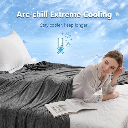 CHOSHOME Cooling Blanket for Hot Sleepers - Summer Blanket Thin Soft Lightweight Breathable Double Side Enhanced Cooling for Hot Flashes, Night Sweats, Bed, Couch (Black, 60 x 80 inches) - Image 4