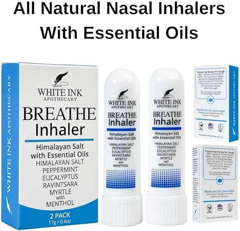 White Ink Breathe Inhaler, Essential Oil Allergy Relief, Eucalyptus, 2-Pack - Image 5