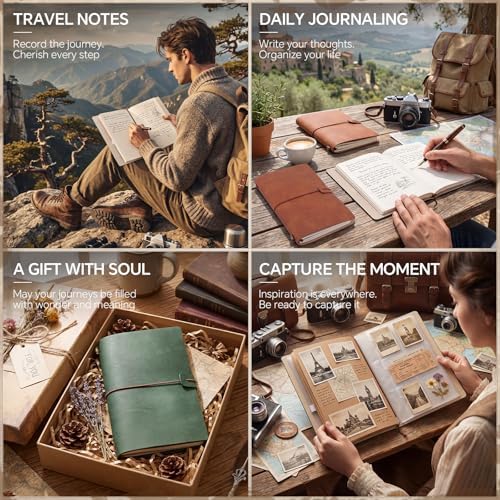 Sabary 16 Pcs Standard Size Refillable Leather Journal Bulk, Muted Color - Image 5