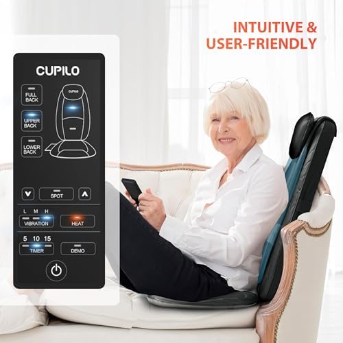 CuPiLo Back Massager for Chair - Full Back Massager with Heat for Back Pain Relief Deep Tissue, Chair Massager Pad, Back Support Inflatable Flap Massage Chair Cushion, Gifts for Men Dad - Image 6
