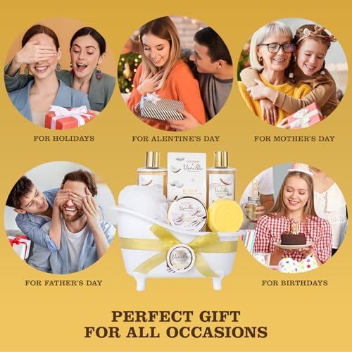 Spa Bath & Body Gift Basket for Women & Men, Coconut Vanilla - Image 4