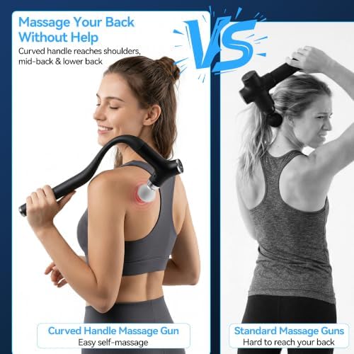 2-in-1 Detachable Massage Gun Deep Tissue, Ergonomic Extension Handle Back Massager for Hard-to-Reach Areas, 12-Speed Percussion Muscle Massager for Shoulder Waist Thigh Legs - Image 2