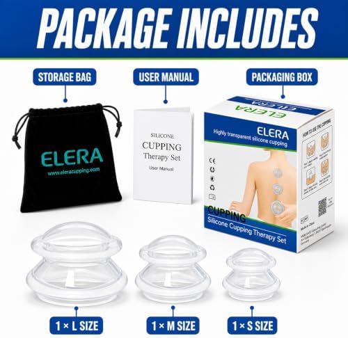 ELERA Cupping Kit for Massage Therapy – Silicone Cupping Therapy Set with 3 Massage Cups (S/M/L), Ideal for Cellulite, Relaxation & Daily Self-Care - Image 4