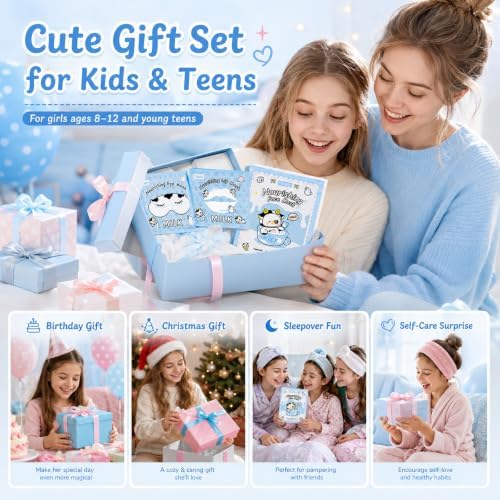 Milk Face Mask & Eye Mask & Lip Mask Skin Care Set for Kids Teens, 30 PCS - Image 6