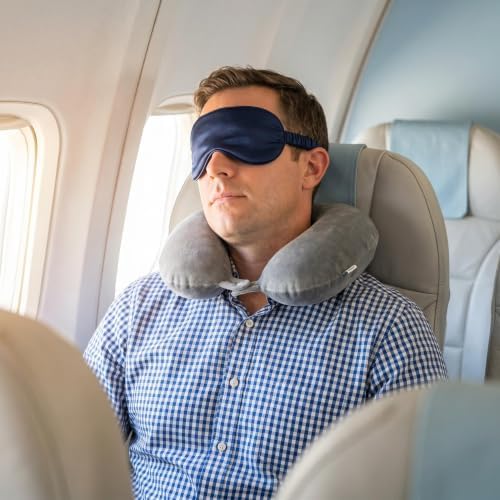 [1 Pack] QSYW Sleep Masks, Satin Eye Mask for Sleeping - Silky Eye Masks Bulk with Storage Bag & Elastic Strap,Dark Blue - Image 6