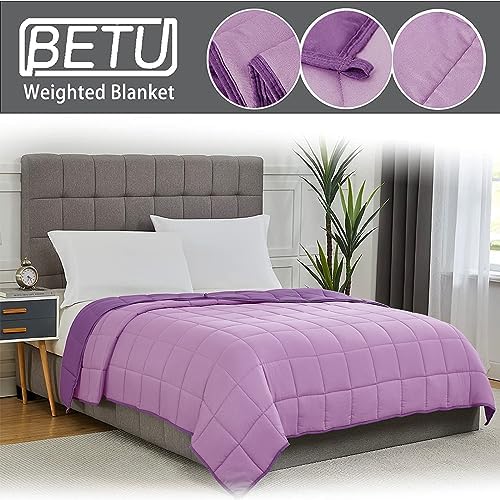 Weighted Blanket for Adults 20lbs, 48"x72", Twin Full Size Cooling Heavy Throw Blanket for 180-220lbs, Microfiber Soft Big Blankets Weighted Comforter, Purple - Image 3