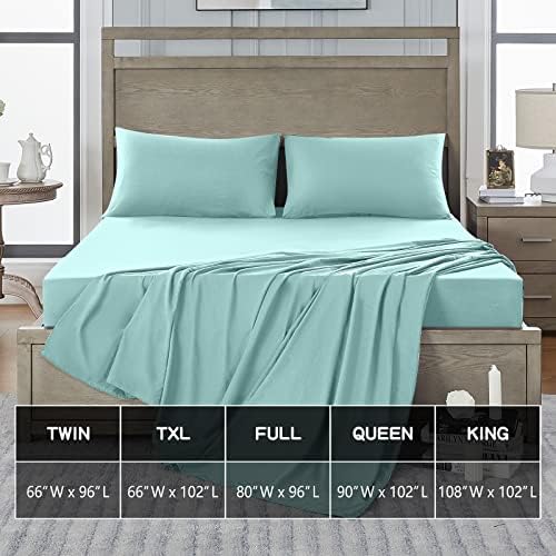 FreshCulture Full Flat Sheet - Hotel Quality Full Flat Sheet Only - Brushed Microfiber Top Sheet - Ultra Soft & Breathable - Wrinkle-Free - Easy Care - Single Flat Sheet (Full, Spa Blue) - Image 5
