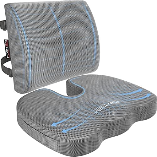 FORTEM Seat Cushion & Lumbar Support for Office Chair, Wheelchair, Car by FORTEM