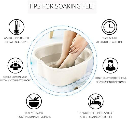 Ownest Foot Bath Spa,Water Spa and Foot Massage, Sturdy Plastic Foot Basin for Soaking Foot,Toe Nails, and Ankles,Pedicure,Portable Foot Tub-White - Image 5
