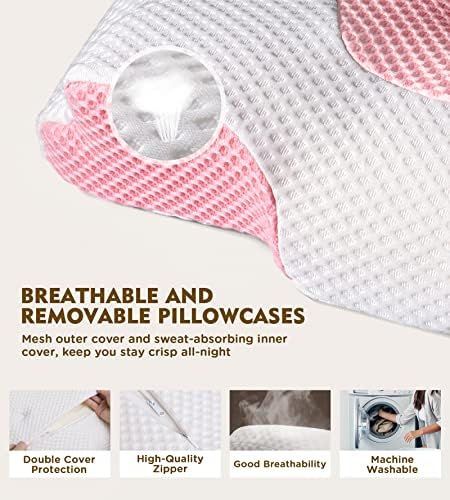 Osteo Cervical Pillow for Neck Pain Relief, Hollow Design Odorless Memory Foam Pillows with Cooling Case, Adjustable Orthopedic Bed Pillow for Sleeping, Support for Side Back Sleepers - Image 6