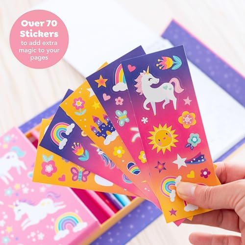 Tiger Tribe Coloring Set - Unicorns, Activity Set for Kids, incl. Stickers & Markers Portable Storage Box, Perfect for Travel, Great Gift - Image 5