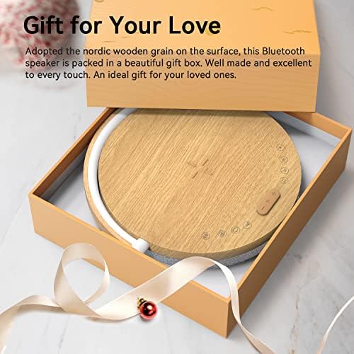 Bedside Table LED Night Light with Wireless Charger and Bluetooth Speaker, Desk Lamp As Sleep Aid White Noise Machine and Phone Holder, Great Birthday Gifts for Girlfriend, Women（Music Upgrade） - Image 6