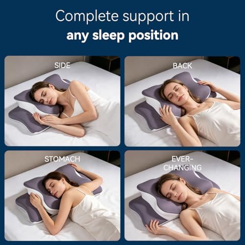 Pillow for Neck Pain Relief, Cooling Memory Foam Cervical Contour Support - Image 6
