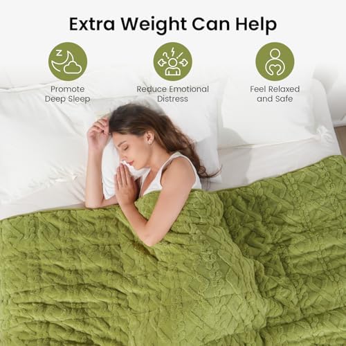 Drewin Weighted Blanket Twin Size for Adults 15lbs,Grass Green,48" x 72" - Image 2