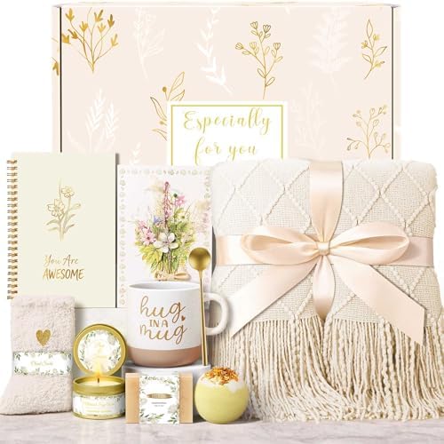 Wasocol Birthday Gifts for Women Self Care Gift Basket, Get Well Relaxing Spa Gift Baskets for Women, Unique Inspirational Gifts for Mom Wife Grandma Sister Friend Her by Wasocol