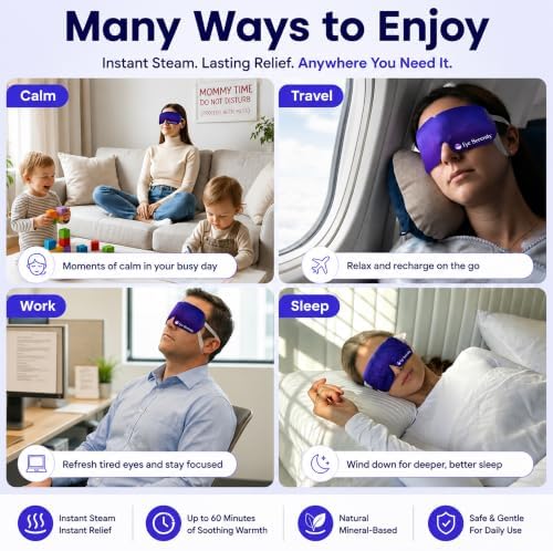 Eye Serenity Steam Eye Mask, Heated Eye Mask Fast Relief for Stye Unscented - Image 2