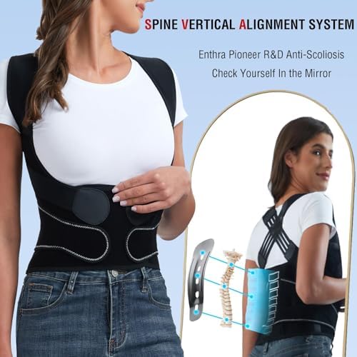 Back Brace Posture Corrector for Women and Men with Spine Vertical Alignment System, Lower Back Pain Relief, Back Straighter Instant Posture Corrector - Scoliosis (Black, X-Large) - Image 4
