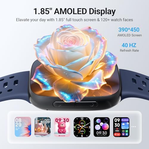 Smart Watches for Women/Men Android iPhone, [1.85" AMOLED Screen] Smartwatch Fitness Tracker 3ATM Waterproof with Bluetooth Calls, AI Control, Heart Rate/SpO2/Sleep Monitor, 7 Days Battery - Image 5