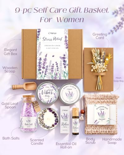 Natural Spa Gift Basket for Women, Lavender - Image 2