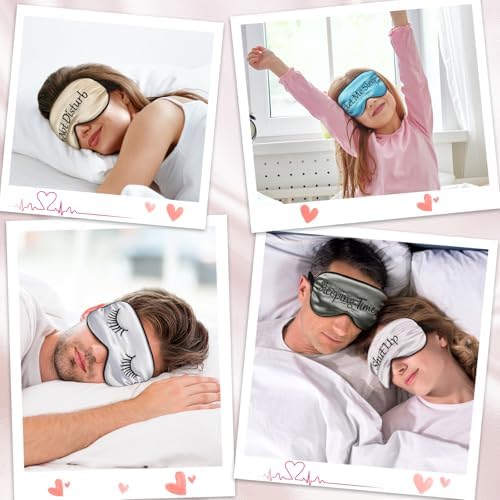 Geyoga 8 Pack Silk Funny Sleep Masks for Women Sleep, Elegant Colors - Image 5