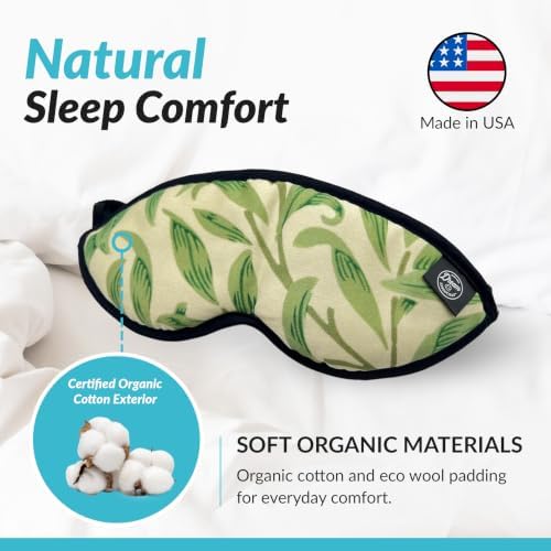 Dream Essentials Natura Organic Cotton Sleep Mask (Whispering Grass) Made in USA - Image 5