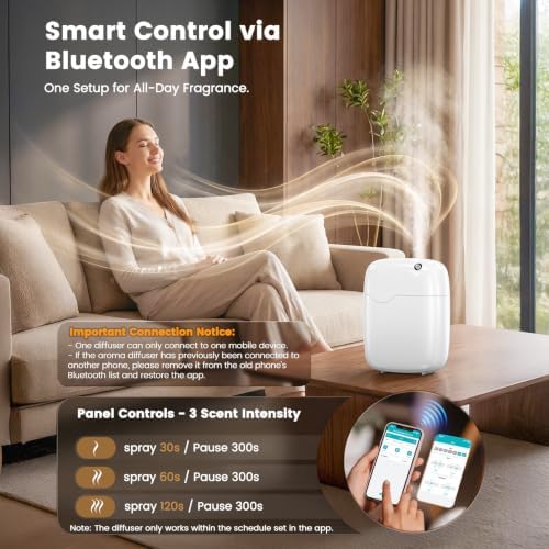 XEITIN Waterless Essential Oil Diffuser Whole House Lasting Aroma White - Image 4