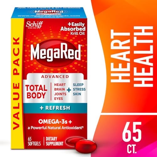 MegaRed Omega-3 Blend Total Body + Refresh 500mg Softgels, (65 Count in a Bottle), Easily Absorbed Krill Oil, to Support Your Heart, Joints, Brain & Eyes - Image 2