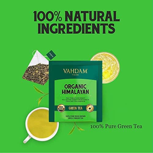 VAHDAM, Himalayan Green Tea (30 Count) High Grown, Non GMO, Gluten Free, Med Caffeine | Earthy & Smooth | Resealable & Individually Wrapped | Plant-Based Pyramid Tea Bags - Image 2