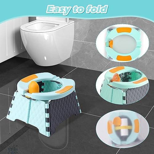 Travel Potty for Toddlers, Portable Foldable Potty (Blue) - Image 2