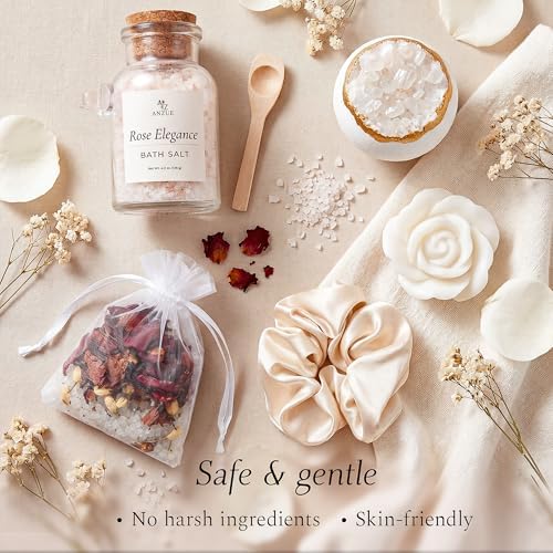 Rose Spa Gift Set for Women - Bath Spa Gifts with Candle, Bath Salt, Bath Bomb, Self Care Kit – Womens Birthday Gifts, Birthday Gift for Mom, Get Well Soon Gifts for Women, Mothers Birthday Gift - Image 7