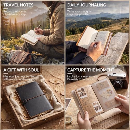 Sabary 16 Pcs A6 Size Refillable Leather Journal Bulk, Warm Color - Image 5