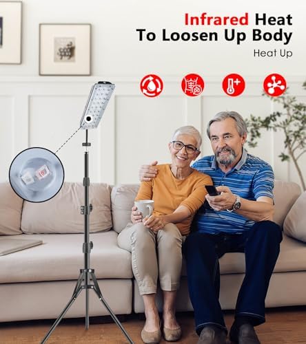 Red Light Therapy Lamp, Infrared Light Therapy with Stand - 660nm Redlight and 850nm Near Infrared Light Device for Body Pain Relief Skin Care - Image 3