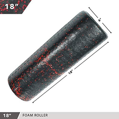 Day 1 Fitness High Density Muscle Foam Rollers - Sports Massage Rollers for Stretching, Physical Therapy, Deep Tissue, Myofascial Release - Ideal for Exercise and Pain Relief - Speckled Red, 18” - Image 3